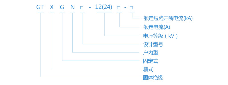 GTXGN-12/24 系列-固體絕緣環(huán)網(wǎng)開關(guān)柜型號含義